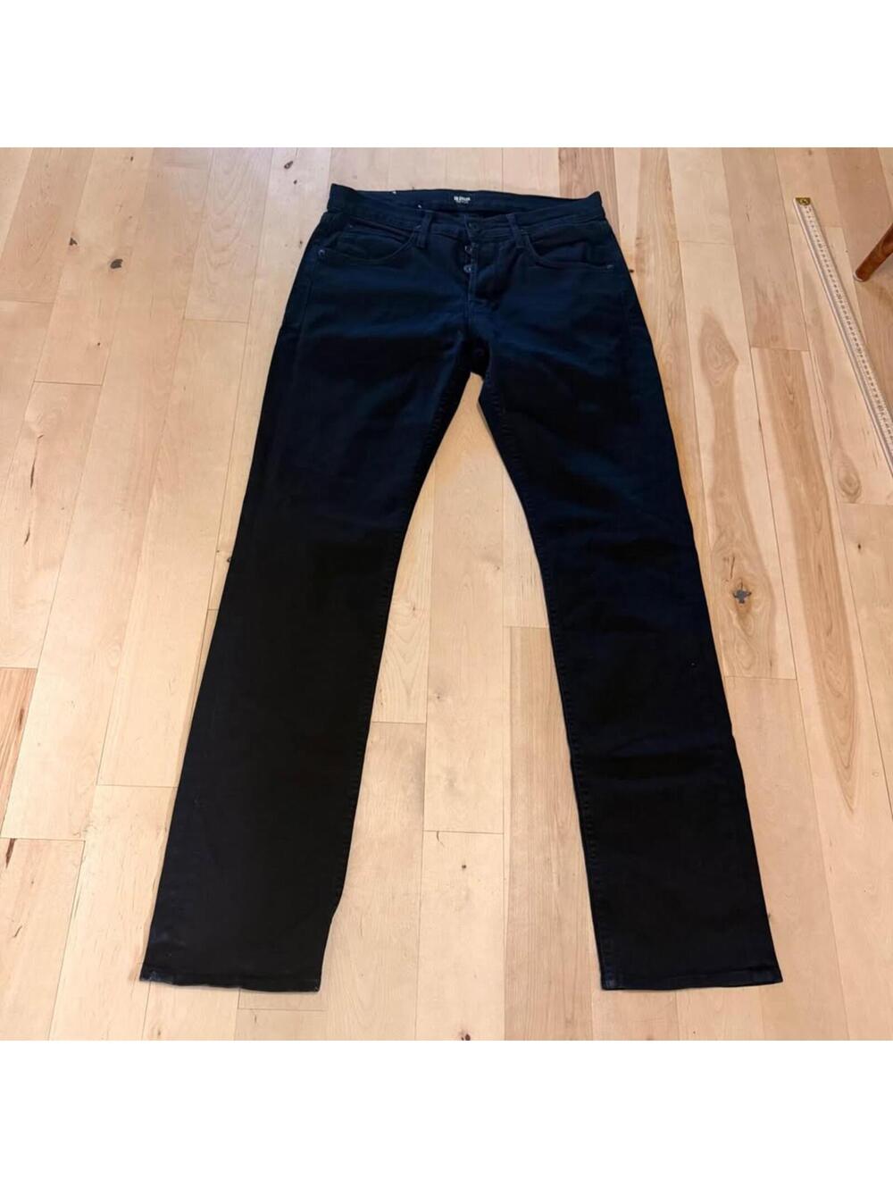 Hudson Byron Straight Jeans Black Men's 32 Long Length
